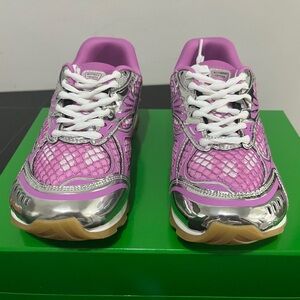Bottega Veneta Pink and Silver Women's Sneakers